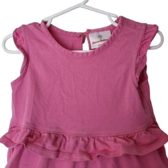 Hanna Andersson Pink‎ Sleeveless Ruffle Dress size 90 3 Years - Picture 2 of 4